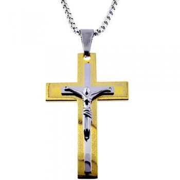 Ατσάλινος ανδρικός σταυρός με αλυσίδα