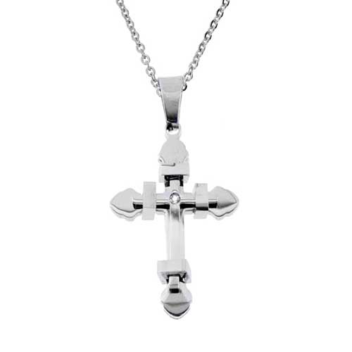 Ατσάλινος ανδρικός σταυρός με αλυσίδα