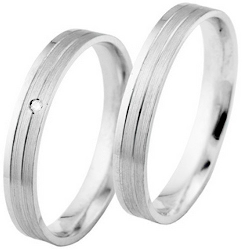 Σετ βέρες από λευκό χρυσό 14 καρατίων