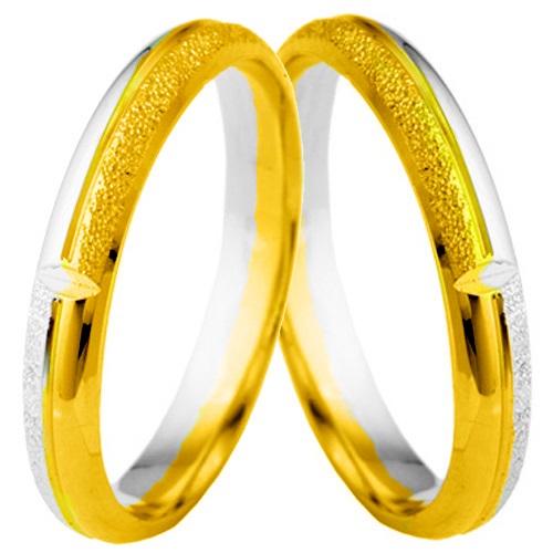 Σετ χρυσές δίχρωμες βέρες Κ14