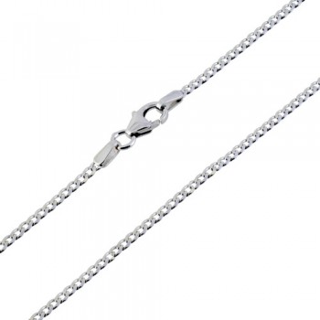 Λευκόχρυση μασίφ αλυσίδα λαιμού Κ14