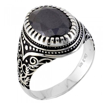 Ασημένιο ανδρικό δαχτυλίδι 925 με αχάτη