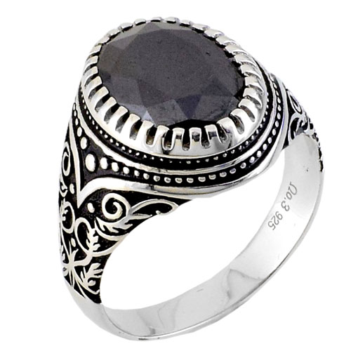 Ασημένιο ανδρικό δαχτυλίδι 925 με αχάτη