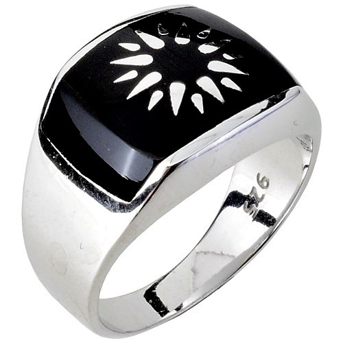 Ασημένιο ανδρικό δαχτυλίδι 925 με όνυχα