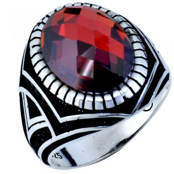 Ασημένιο ανδρικό δαχτυλίδι 925 με αχάτη