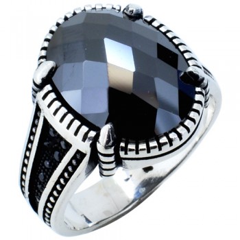 Ασημένιο ανδρικό δαχτυλίδι 925 με αχάτη