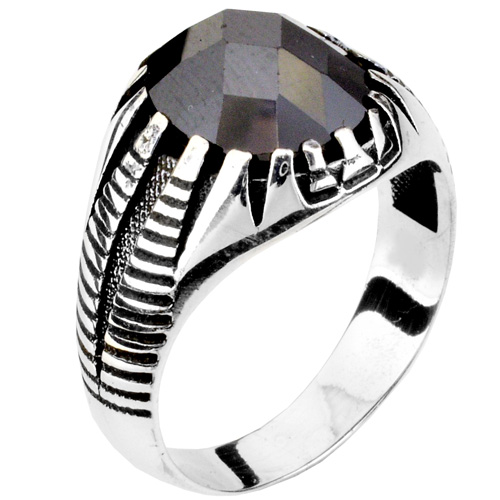 Ασημένιο ανδρικό δαχτυλίδι 925 με αχάτη
