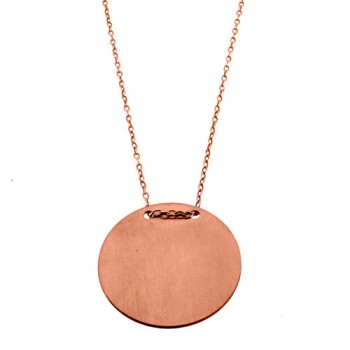 Ασημένιο κολιέ κύκλος 925 σε ροζ χρώμα