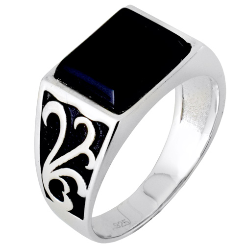 Ασημένιο ανδρικό δαχτυλίδι 925 με όνυχα