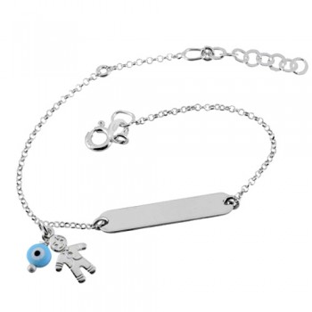 Ασημένιο παιδικό βραχιόλι-ταυτότητα 925