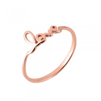 Ασημένιο δαχτυλίδι love 925 σε ροζ χρώμα