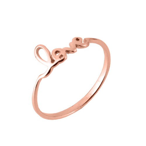 Ασημένιο δαχτυλίδι love 925 σε ροζ χρώμα