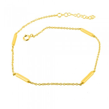 Ασημένιο επιχρυσωμένο βραχιόλι ποδιού 925