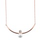 Ασημένιο κολιέ 925 σε ροζ χρώμα με μαργαριτάρι