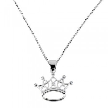 Ασημένιο κολιέ κορώνα 925
