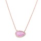 Ασημένιο κολιέ 925 σε ροζ χρώμα με ημιπολύτιμο λίθο