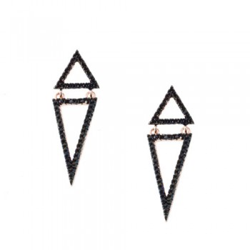 Ασημένια σκουλαρίκια 925 σε ροζ χρώμα