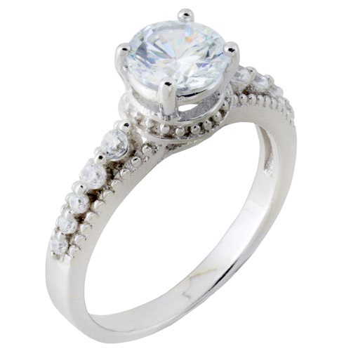 Ασημένιο μονόπετρο δαχτυλίδι 925