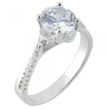 Ασημένιο μονόπετρο δαχτυλίδι 925