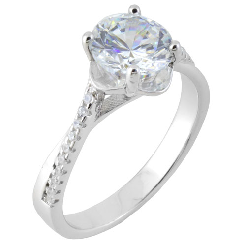 Ασημένιο μονόπετρο δαχτυλίδι 925