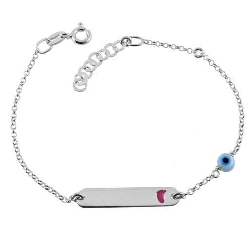 Ασημένιο παιδικό βραχιόλι ταυτότητα 925