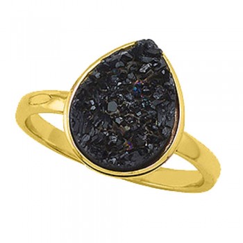 Ασημένιο επιχρυσωμένο δαχτυλίδι σταγόνα 925