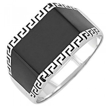 Ασημένιο ανδρικό δαχτυλίδι με όνυχα