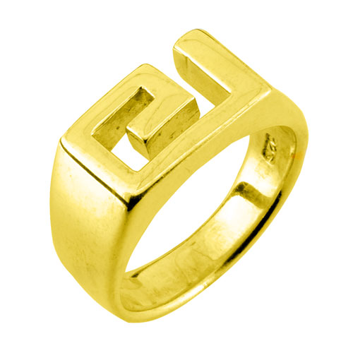 Ασημένιο επιχρυσωμένο δαχτυλίδι μαίανδρος 925