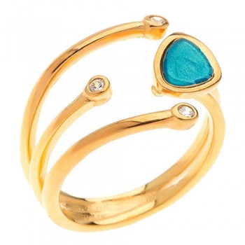 Ασημένιο επιχρυσωμένο δαχτυλίδι 925