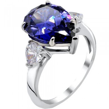 Ασημένιο δαχτυλίδι σταγόνα 925 με ζιργκόν