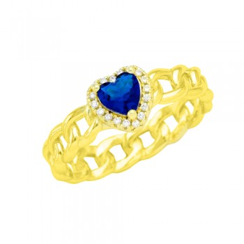 Ασημένιο επιχρυσωμένο δαχτυλίδι καρδιά 925