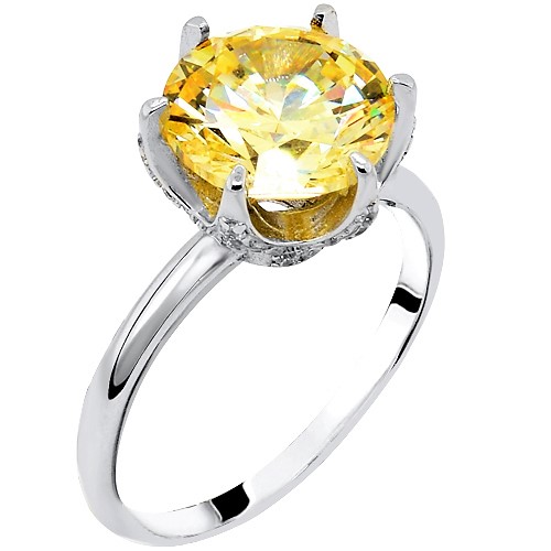 Ασημένιο μονόπετρο δαχτυλίδι 925 με ζιργκόν