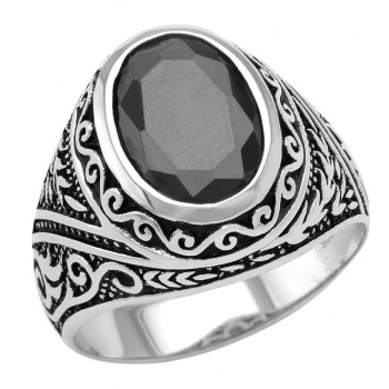 Ασημένιο ανδρικό δαχτυλίδι 925 με όνυχα