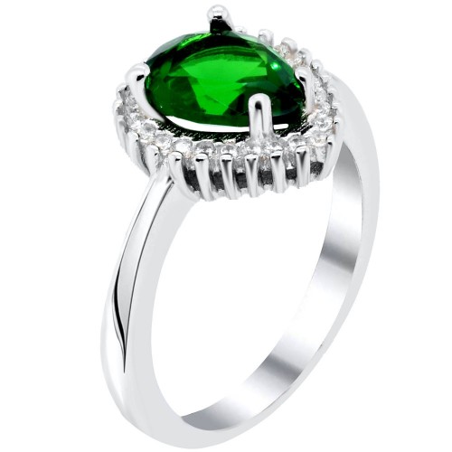 Ασημένιο δαχτυλίδι σταγόνα 925 με ζιργκόν