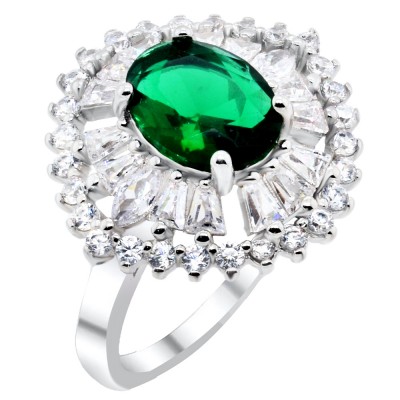 Ασημένιο δαχτυλίδι ροζέτα 925 με ζιργκόν