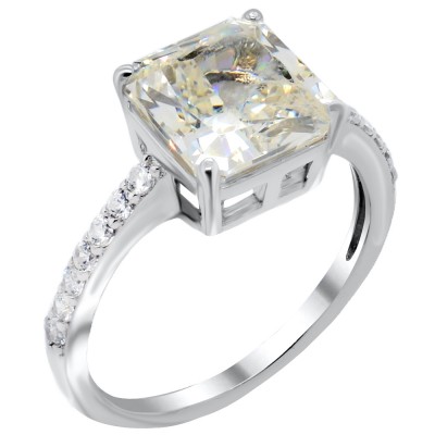 Ασημένιο μονόπετρο δαχτυλίδι 925 με ζιργκόν