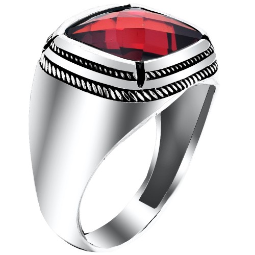 Ασημένιο ανδρικό δαχτυλίδι 925 με ζιργκόν