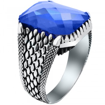 Ασημένιο ανδρικό δαχτυλίδι 925 με ζιργκόν