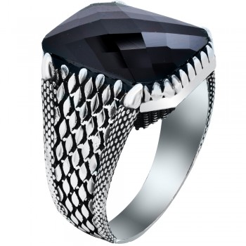 Ασημένιο ανδρικό δαχτυλίδι 925 με ζιργκόν