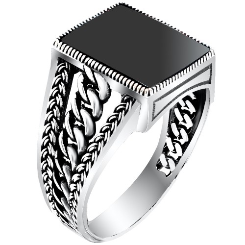 Ασημένιο ανδρικό δαχτυλίδι 925 με όνυχα