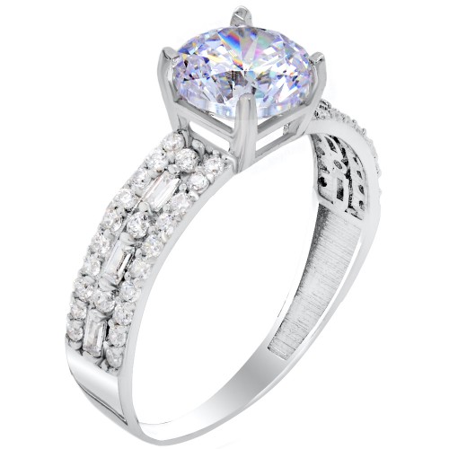 Ασημένιο μονόπετρο δαχτυλίδι 925 με ζιργκόν