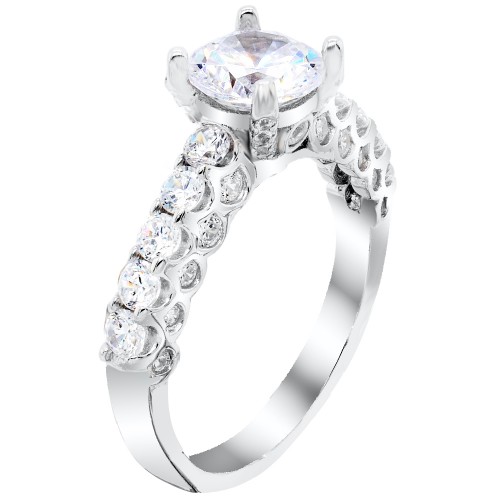 Ασημένιο μονόπετρο δαχτυλίδι 925 με ζιργκόν