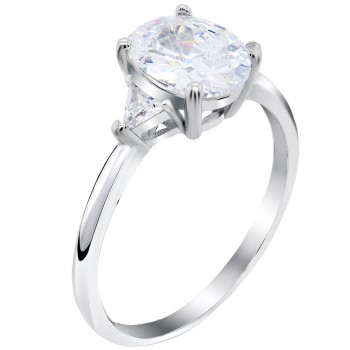 Ασημένιο μονόπετρο δαχτυλίδι 925 με ζιργκόν