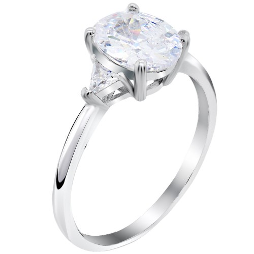 Ασημένιο μονόπετρο δαχτυλίδι 925 με ζιργκόν