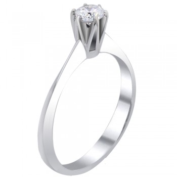 Ασημένιο μονόπετρο δαχτυλίδι 925 με ζιργκόν