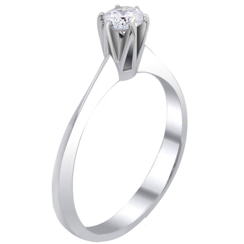 Ασημένιο μονόπετρο δαχτυλίδι 925 με ζιργκόν