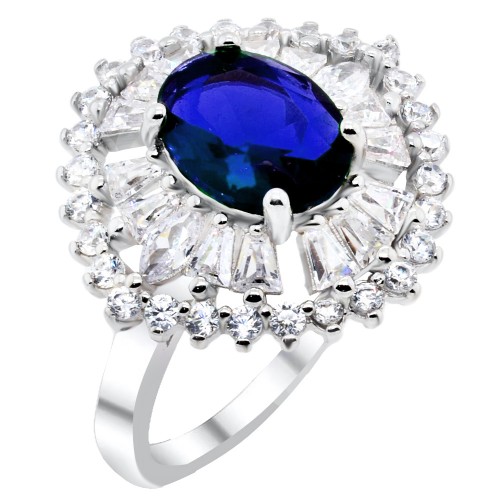 Ασημένιο δαχτυλίδι ροζέτα 925 με ζιργκόν