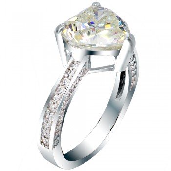 Ασημένιο δαχτυλίδι καρδιά 925 με ζιργκόν