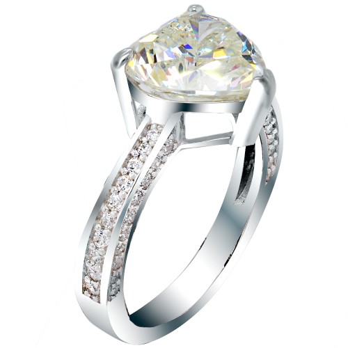 Ασημένιο δαχτυλίδι καρδιά 925 με ζιργκόν