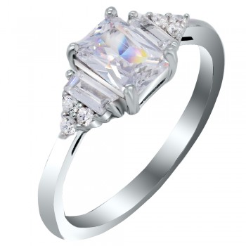 Ασημένιο μονόπετρο δαχτυλίδι 925 με ζιργκόν